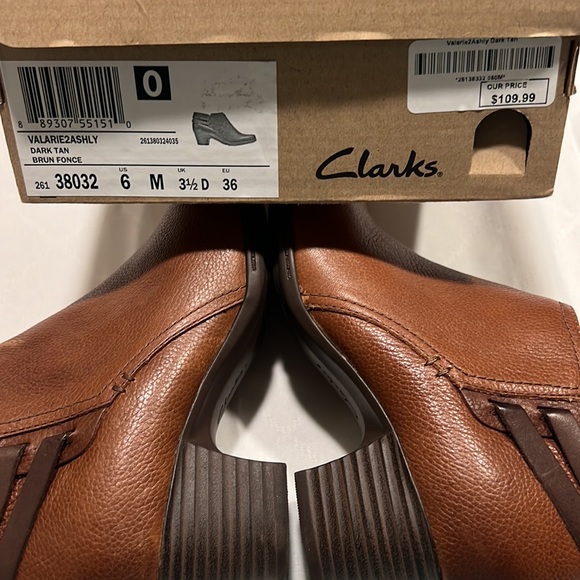Clarks Valarie 2 Ashly Dark Tan Ankle Boot Womens 6 - Picture 5 of 6